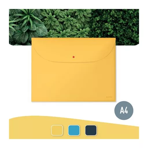 Irattartó tasak, 2 zsebes, A4, PP, pantentos, LEITZ "Cosy", melegsárga
