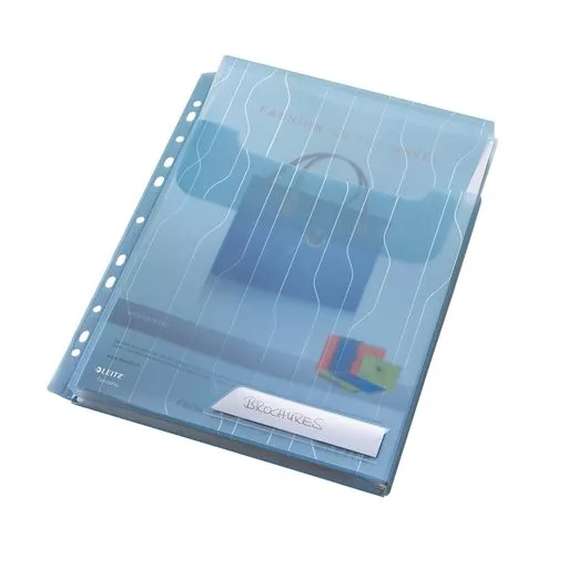 Genotherm, lefűzhető, A4, 200 mikron, füllel, LEITZ "CombiFile Jumbo", kék