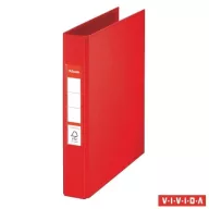   Gyűrűs könyv, 2 gyűrű, 42 mm, A5, PP, ESSELTE "Standard", Vivida piros