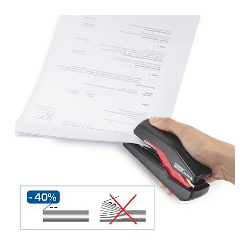 Tűzőgép, 30 lap, lapos tűzés, RAPID "Supreme OmniPress S030c", fekete/piros