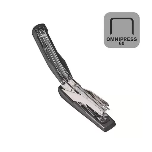 Tűzőgép, 60 lap, lapos tűzés, RAPID "Supreme OmniPress S060", fekete