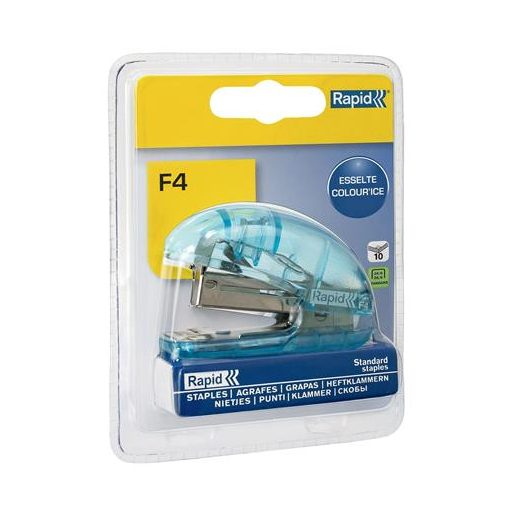 Tűzőgép, mini, 24/6, 26/6, 10 lap, RAPID "Colour'Breeze", kék