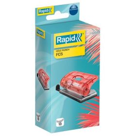   Lyukasztó, mini, kétlyukú, 10 lap, RAPID, "Colour'Breeze", korall