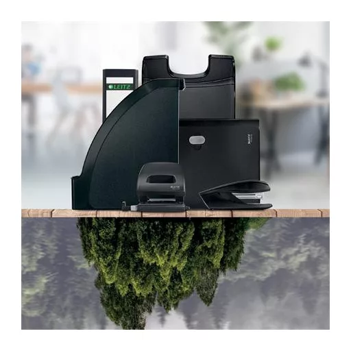 Lyukasztó, kétlyukú, 30 lap, LEITZ "Recycle NeXXt", fekete