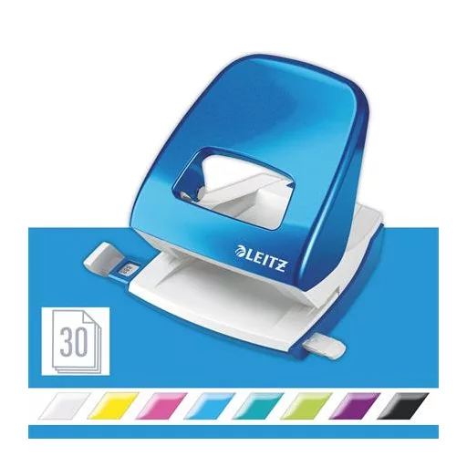 Lyukasztó, kétlyukú, 30 lap, LEITZ "Nexxt Wow", kék
