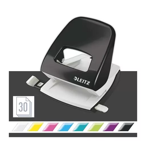 Lyukasztó, kétlyukú, 30 lap, LEITZ "Nexxt Wow", fekete