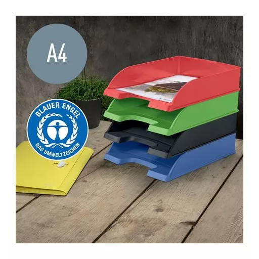 Irattálca, műanyag, A4, LEITZ "Recycle", kék
