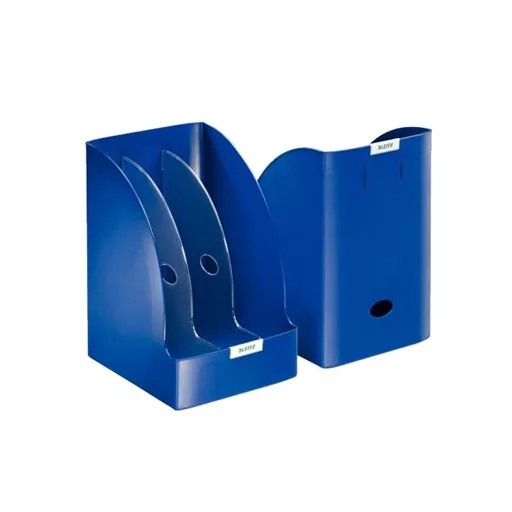 Iratpapucs, műanyag, 205 mm, elválasztókkal, LEITZ "Plus Jumbo", kék