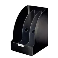   Iratpapucs, műanyag, 205 mm, elválasztókkal, LEITZ "Plus Jumbo", fekete