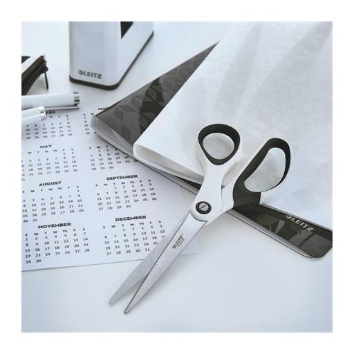 Olló, irodai, 20,5 cm, LEITZ "Wow Titán", fehér