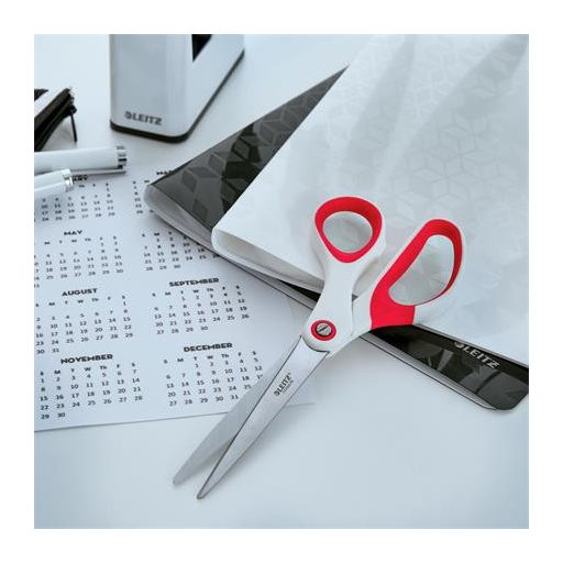 Olló, irodai, 20,5 cm, LEITZ "Wow Titán", piros