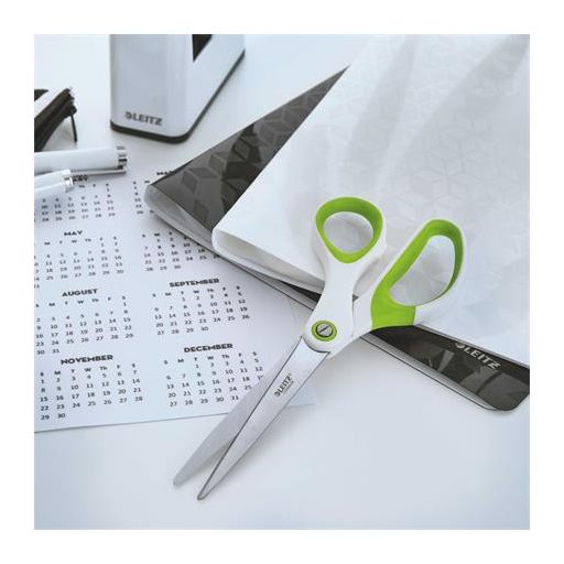 Olló, irodai, 20,5 cm, LEITZ "Wow Titán", zöld