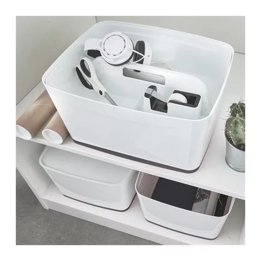 Rendszerező tálca, fogantyúval, kicsi, LEITZ "MyBox", fehér