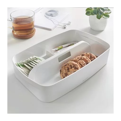 Rendszerező tálca, fogantyúval, kicsi, LEITZ "MyBox", fehér