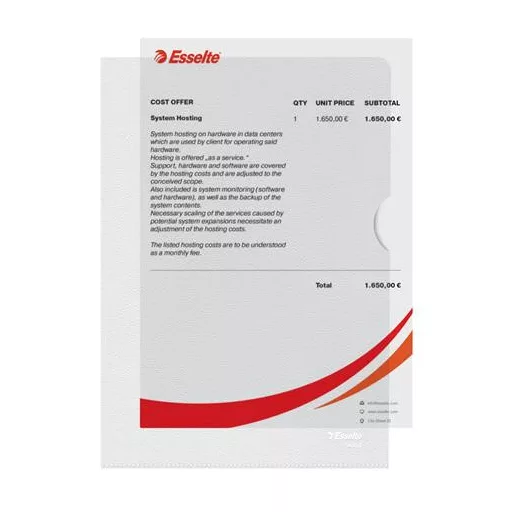 Genotherm, "L", A5, 115 mikron, narancsos felület, ESSELTE "Standard"