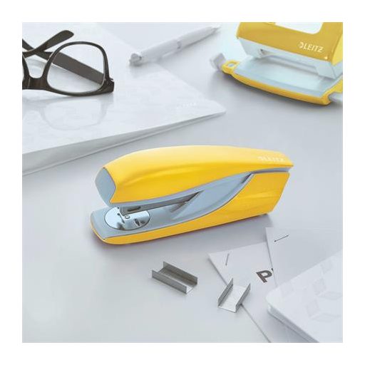 Tűzőgép, 24/6, 26/6, 30 lap, LEITZ "Nexxt Wow", sárga