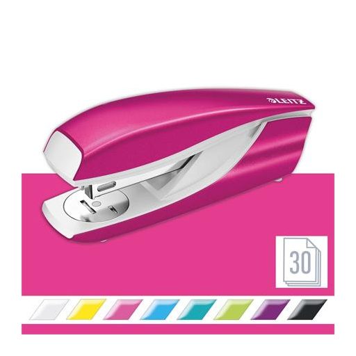 Tűzőgép, 24/6, 26/6, 30 lap, LEITZ "Nexxt Wow", rózsaszín