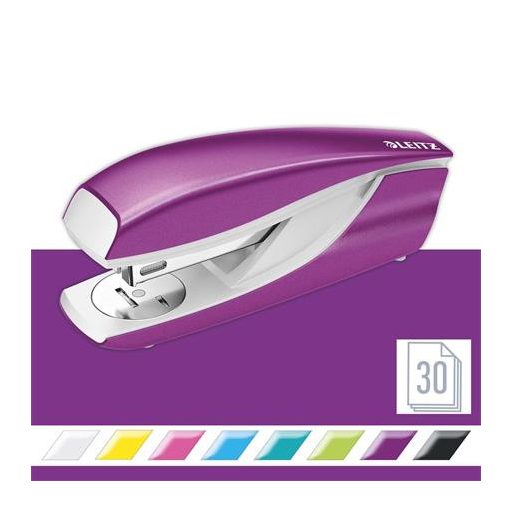 Tűzőgép, 24/6, 26/6, 30 lap, LEITZ "Nexxt Wow", lila