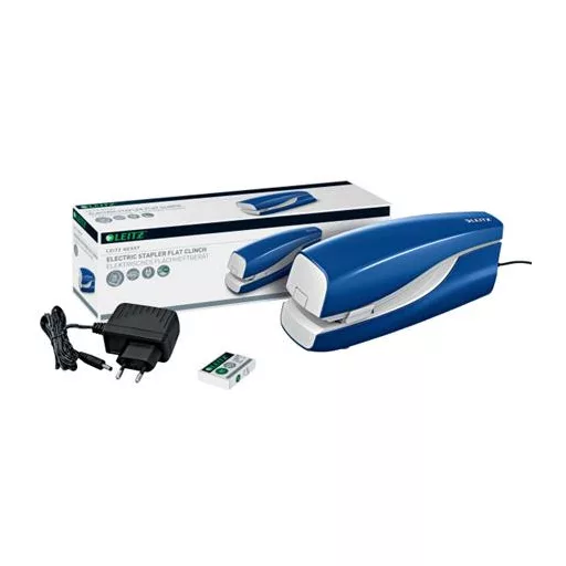 Tűzőgép, elektromos, 24/6, 20 lap, LEITZ "Nexxt 5533", kék