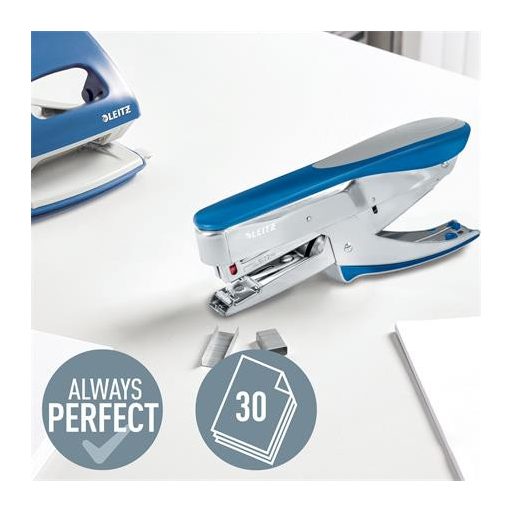 Tűzőgép, kézi, 24/6, 26/6, 30 lap, LEITZ "5548", kék