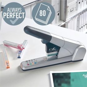   Tűzőgép, nagyteljesítményű, 80 lap, LEITZ "5551", ezüst