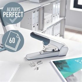   Tűzőgép, nagyteljesítményű, 25/10, 60 lap, LEITZ "5552", ezüst