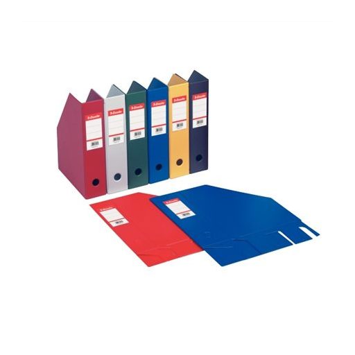 Iratpapucs, PVC/karton, 100 mm, összehajtható, ESSELTE, Vivida piros