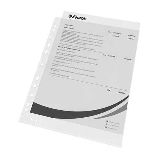 Genotherm, lefűzhető, A4, 43 mikron, narancsos felület, ESSELTE "Standard"