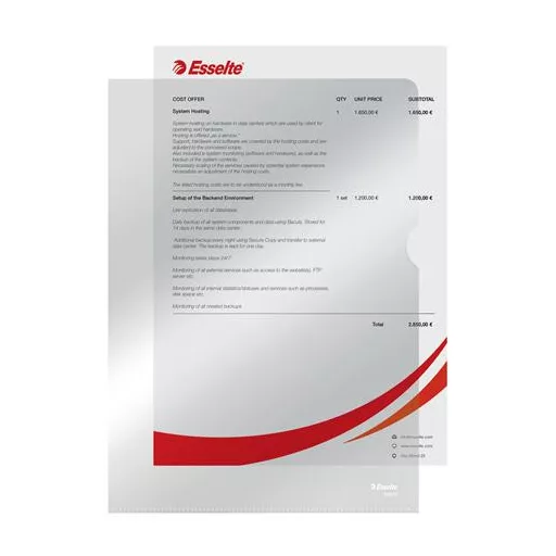 Genotherm, "L", A4, 105 mikron, víztiszta felület, ESSELTE "Luxus"