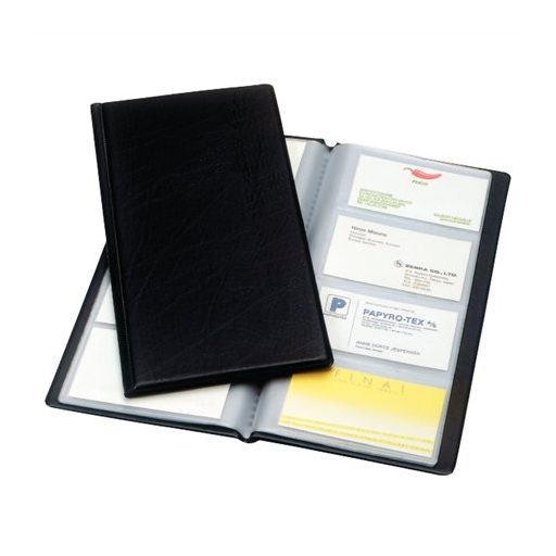 Névjegytartó, 128 db-os, ESSELTE "Standard", fekete