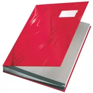   Aláírókönyv, A4, 18 részes, karton, LEITZ "Design", piros