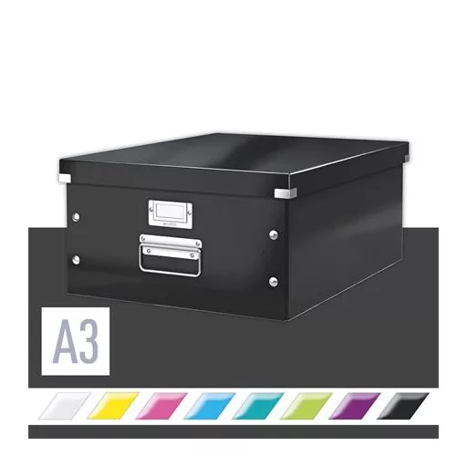 Doboz, A3 méret, LEITZ "Click&Store", fekete