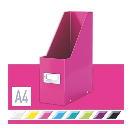 Iratpapucs, PP/karton, 95 mm, LEITZ "Click&Store", rózsaszín