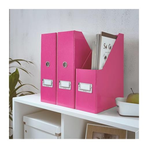 Iratpapucs, PP/karton, 95 mm, LEITZ "Click&Store", rózsaszín
