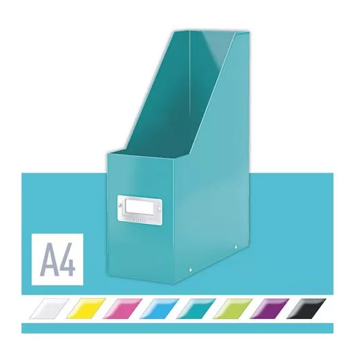 Iratpapucs, PP/karton, 95 mm, LEITZ "Click&Store", jégkék