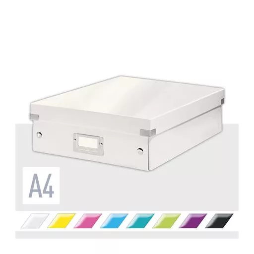 Doboz, rendszerező, M méret, LEITZ "Click&Store", fehér