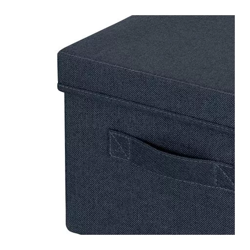 Doboz, szövet borítású, M méret, LEITZ "Fabric", sötétszürke