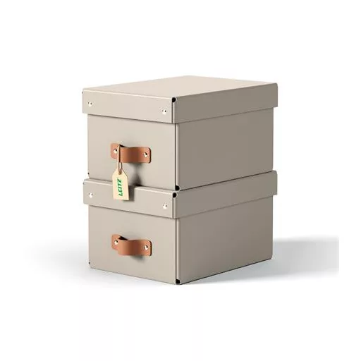 Tárolódoboz, S méret, LEITZ "Puro", homokbézs