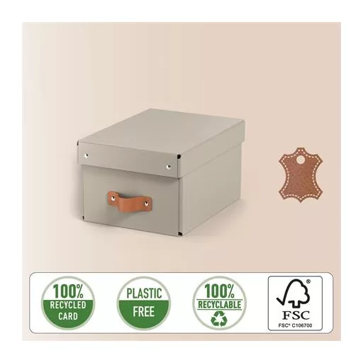 Tárolódoboz, S méret, LEITZ "Puro", homokbézs