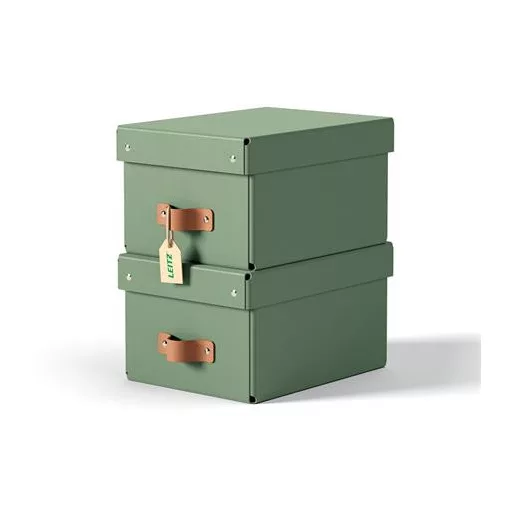 Tárolódoboz, S méret, LEITZ "Puro", zsályazöld