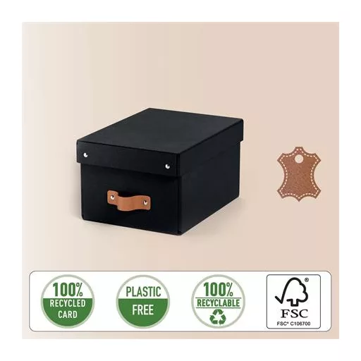 Tárolódoboz, S méret, LEITZ "Puro", fekete