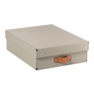   Tárolódoboz, M méret, alacsony, LEITZ "Puro", homokbézs