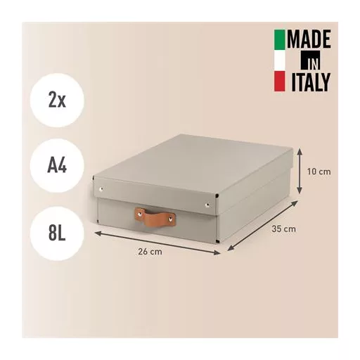 Tárolódoboz, M méret, alacsony, LEITZ "Puro", homokbézs