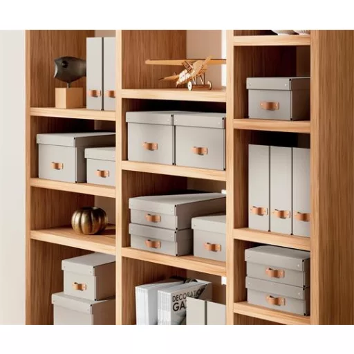 Tárolódoboz, M méret, alacsony, LEITZ "Puro", homokbézs