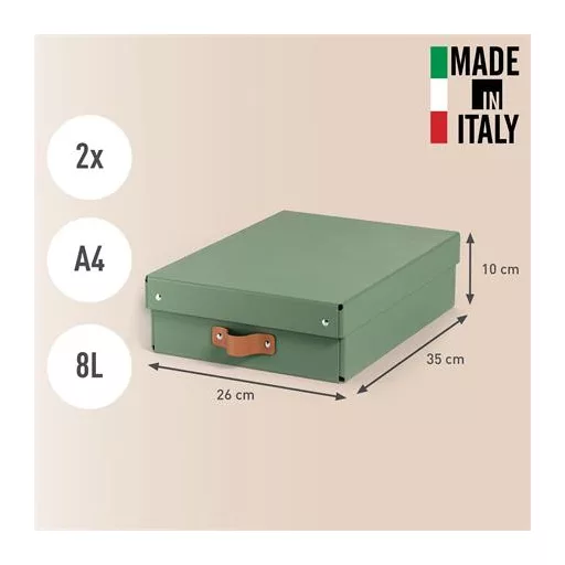 Tárolódoboz, M méret, alacsony, LEITZ "Puro", zsályazöld