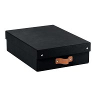   Tárolódoboz, M méret, alacsony, LEITZ "Puro", fekete