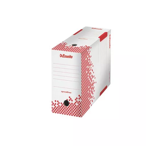 Archiválódoboz, A4, 150 mm, újrahasznosított karton, ESSELTE "Speedbox", fehér
