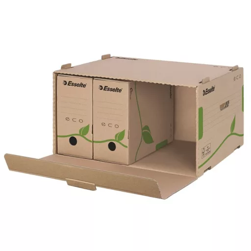 Archiválókonténer, újrahasznosított karton, előre nyíló, ESSELTE "Eco", barna