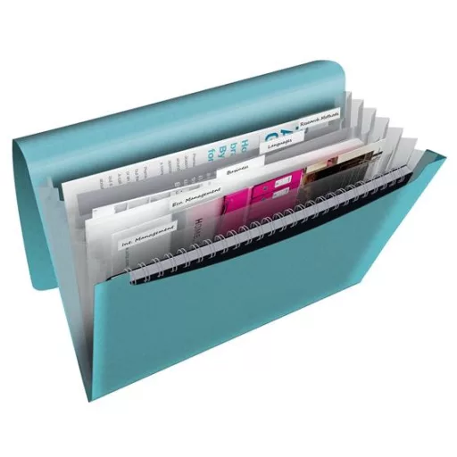 Harmonikamappa, A4, PP, 6 rekeszes, ESSELTE "Colour'Breeze", kék
