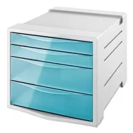   Irattároló, műanyag, 4 fiókos, ESSELTE "Colour'Breeze", áttetsző kék